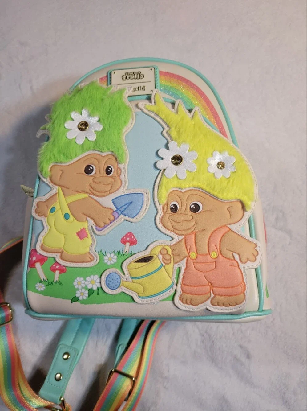 Classic Good Luck Trolls Plush Loungefly Exclusive Mini Backpack Cardholder NWT